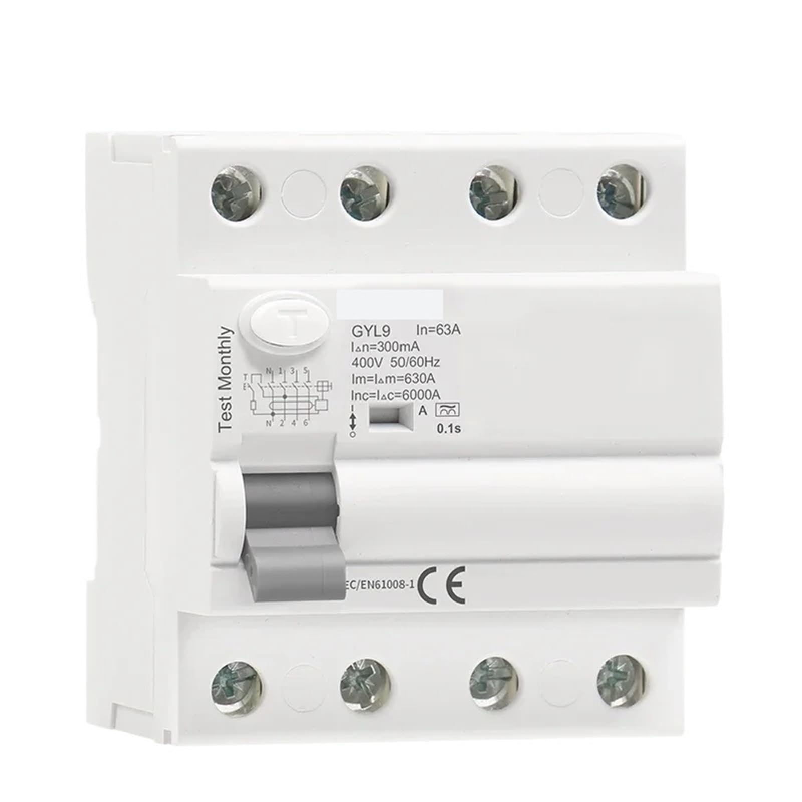 RCD Type A interrupteur différentiel 4P 40A 30mA pour courant continu pulsé