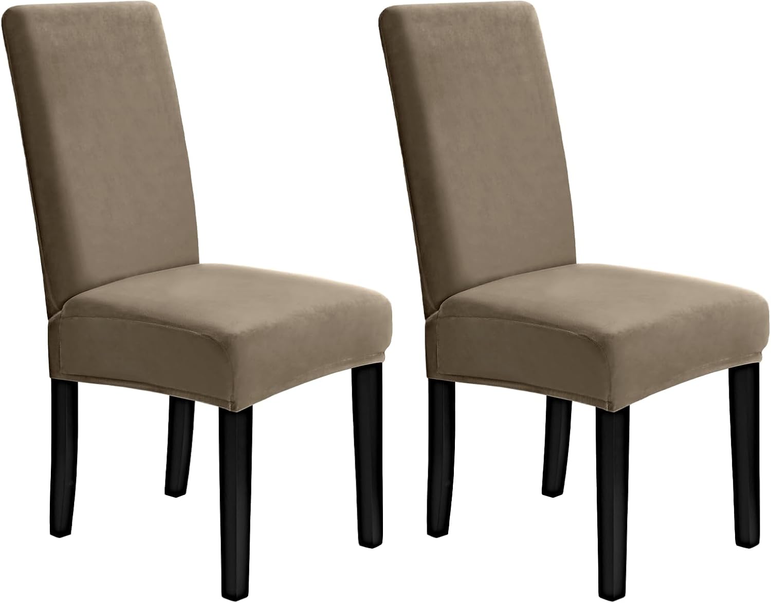 MOSAYT Velvet Stretch Chair Covers for Dining Room Set of 6 - Soft Slipcovers with Thick Removable Fabric for Parsons Chairs, Washable Seat Protectors for Kitchen, Banquet & Home Decor, White