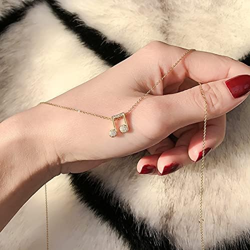Cadeaux bijoux délicats avec collier chaîne de clavicule note musicale