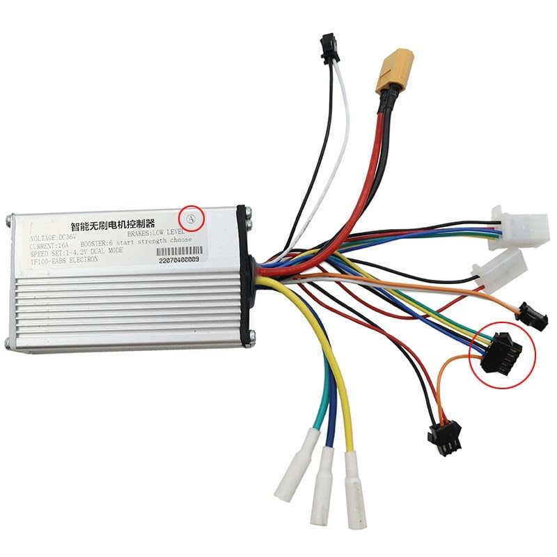 ScooterzubehöR Elektroroller 36V 48V Intelligenter bürstenloser Motorcontroller + 5/6-polige Instrumentenanzeige for Roller E Scooter Controller(TF-100 5-PIN)