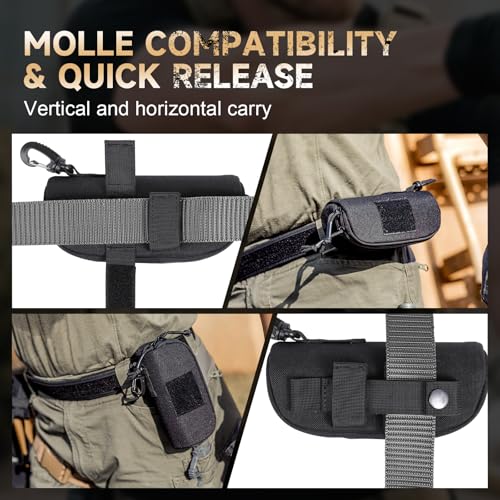 Image of Tactical Molle Glasses Case, Shockproof Eyeglass Pouch, Sunglass Case Hard Shell Protects Glasses