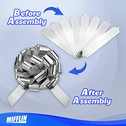 MIFFLIN Big Car Bow (Silver, 23 inch), Gift Bow, Giant Bow for Car, Birthday Bow, Huge Car Bow, Car Bows, Big Silver Bow, Bow for Gifts, Christmas Bow for Cars, Gift Wrapping, Big Gift Bow - Thumbnail 6