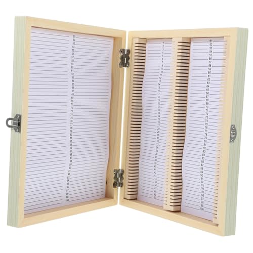 DECORNIJIA 生物切片収納ボックス 木製スライドホルダー 収納 顕微鏡スライド保護用 天然木製 無臭 属留め具付き で長持ち