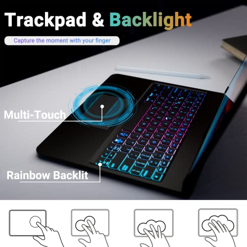 Edaiser Keyboard Case For Ipad Pro 12.9; 2022 Trackpad Case With Keyboard Ipad Pro 12.9 Inch 6Th Generation 5Th 4Th 3Rd Gen 2021 2020 Smart Touch 360 Rotation Backlit Bluetooth Cover And Pencil Holder #TOP2