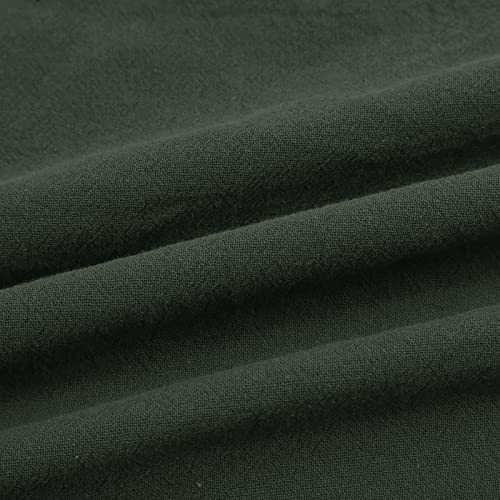 OUMSHBI Linen Dresses for Women UK with Pockets Casual Crewneck Short Sleeve Summer Maxi Dress Solid Color Holiday Beach Boho Sundress Loose Plus Size Flowy Swing Womens Dresses - Image 8