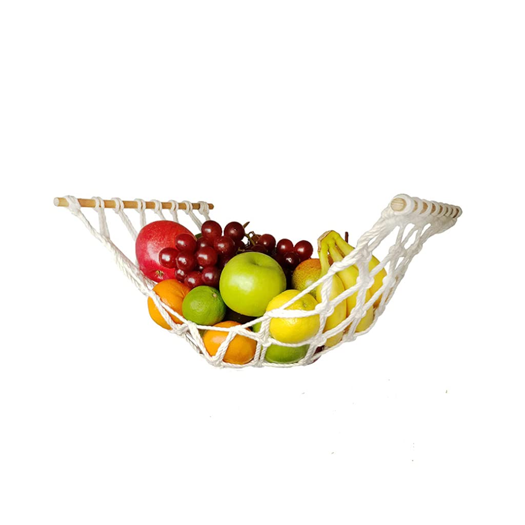 6-teiliges Makramee-Obstkorb-Set – Hängende Hängematten Für Küche, Mit Bananenhalter & Haken