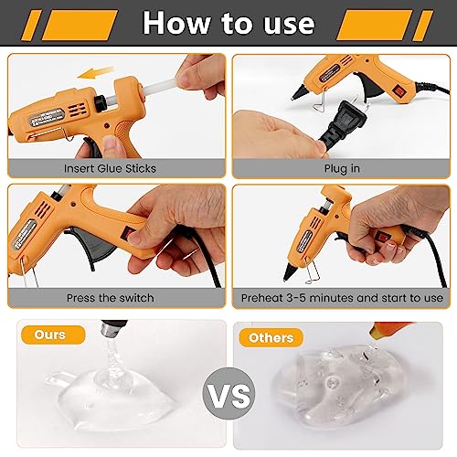 Mulwark Hot Glue Gun and Sticks Set - High-Temp Mini Glue Gun with 30 Glue Sticks - Perfect for DIY Crafts, Repairs, Home, Office & School Projects - 20W Premium Mini Hot Glue Gun - Image 3