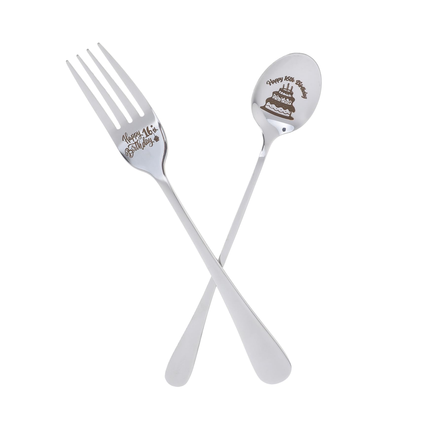 Cabilock 1 Set Modern Engraved Cutlery Stylish Birthday for Year Gender Neutral Design for Parties Everyday Use Unique Keepsake Silverware for Celebrations
