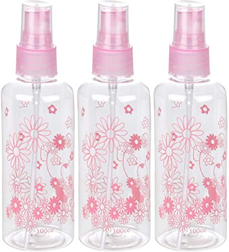 Image of Kabeer Art 100Ml Empty Cute Bear And Floral Refillable Fine Mist Sprayer Spray Bottle Atomizer With Ultra-Fine Mist Pump For Beauty, Outdoors, Travel Purposes - 3 Pc (Random Colour) - Multicolour