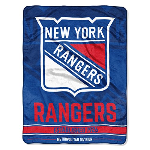 Northwest NHL New York Rangers Micro Raschel Throw Blanket, 46 x 60 Inches, Break Away Design, Soft and Cozy Fan Blanket by Northwest - Used condition - US$13.44