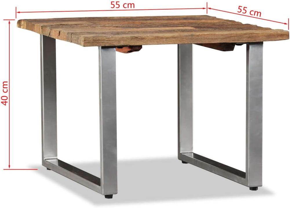 vidaXL Coffee Table, End Table with Iron Legs, Accent Sofa Table for Living Room Bedroom, Home Furniture, Industrial, Solid Wood Reclaimed