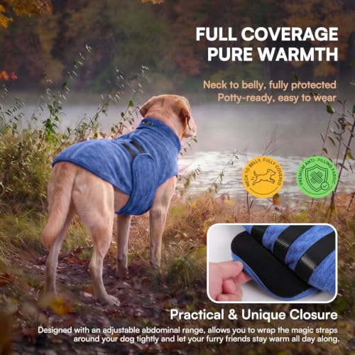 Image of Queenmore Small Dog Sweater,Soft Fleece Dog Vest Dog Jacket with Leash Hole
