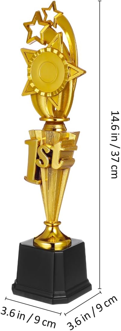 Didiseaon 1st Place Trophy - 14.6 Inch Gold Star Award Trophy Cup - Large Plastic Reward Trophies for Soccer Football Tournament, School Sports Competitions & Achievement