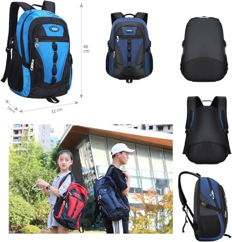 Travel Backpack Anti Theft Rucksack Nylon Waterproof Sports Backpack Mountaineering Backpack Ergonomic Backpack Hiking (Blue,18.×13×8inch)4