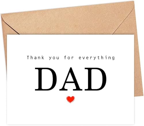 Yanashop88 Tarjeta de agradecimiento para papá - Tarjeta de agradecimiento - Tarjeta de papá - Tarjeta del día del padre - Tarjeta para él - Tarjeta