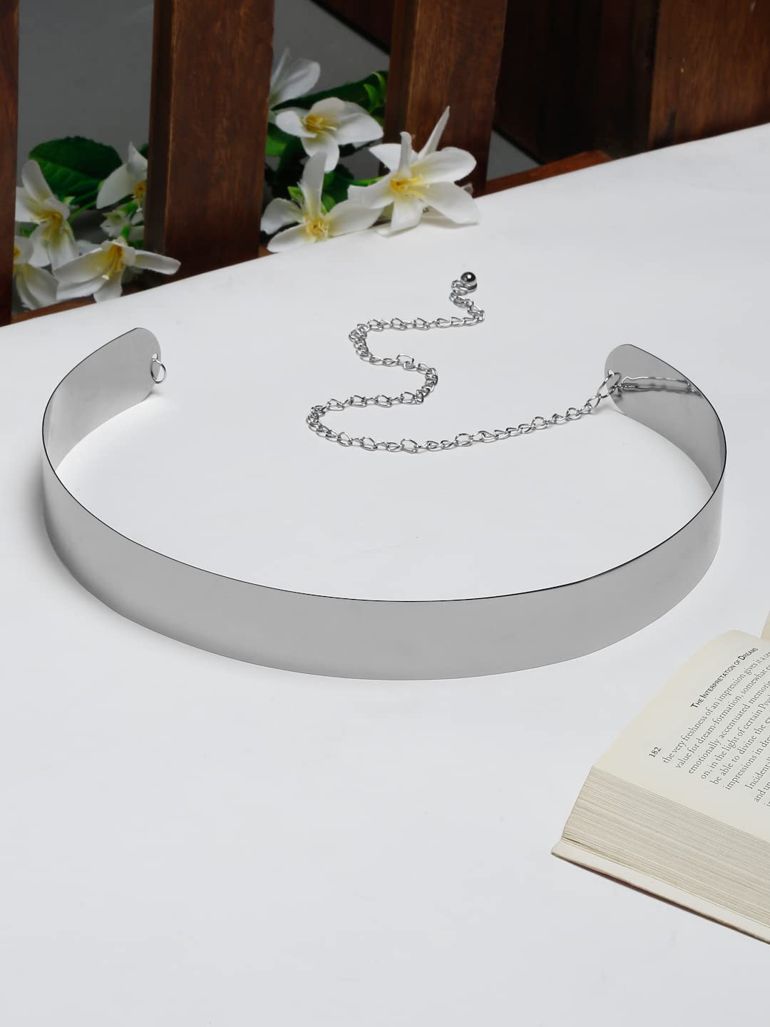YouBella Jewellery Celebrity Inspired Adjustable Metal Plate Type Golden Kamarband Waist Belt for Women/Girls (Silver) 1
