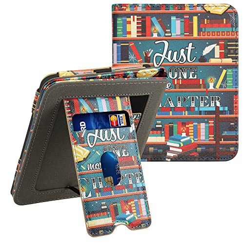 Kwmobile Case Compatible With Barnes & Noble Nook Glowlight 4 / 4E - Case Pu Leather Cover With Magnet Closure, Stand, Strap, Card Slot - Library Motto Multicolor #TOP7