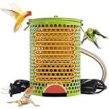 Hamiledyi Ceramic Heat Lamp Bulb with Lampshade,Reptile Heat Lamp Guard 100W Bird Cage Heater Adjustable Temperature Anti-Scald Heating Bulb No Light Emitter for Reptile,Bearded