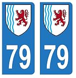 HADEXIA Autocollant Stickers Plaque immatriculation Voiture Auto département 79 Deux-Sèvres Logo Région Nouvelle-Aquitaine