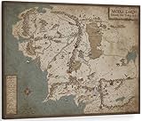 Pavaieics Lord Of The Rings Map Of Middle Earth Canvas Wall Art Prints Retro Middle Earth Map Poster Vintage Lord Of The Rings Picture Wall Decor Home Bedroom Living Room Decoration - 12x18 Inch