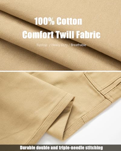 Cargo Pants for Men Ripstop Carpenter Work Pants Relaxed Fit Twill Cotton Casual Hiking Pants4