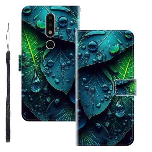 WUACYEAMING Funda para Nokia 6.1 Plus/Nokia X6,con Soporte/Ranura de Tarjeta Cubierta Premium Magnético Suporte TPU Protectora Fundas PU Cuero Flip Multifuncional Hojas