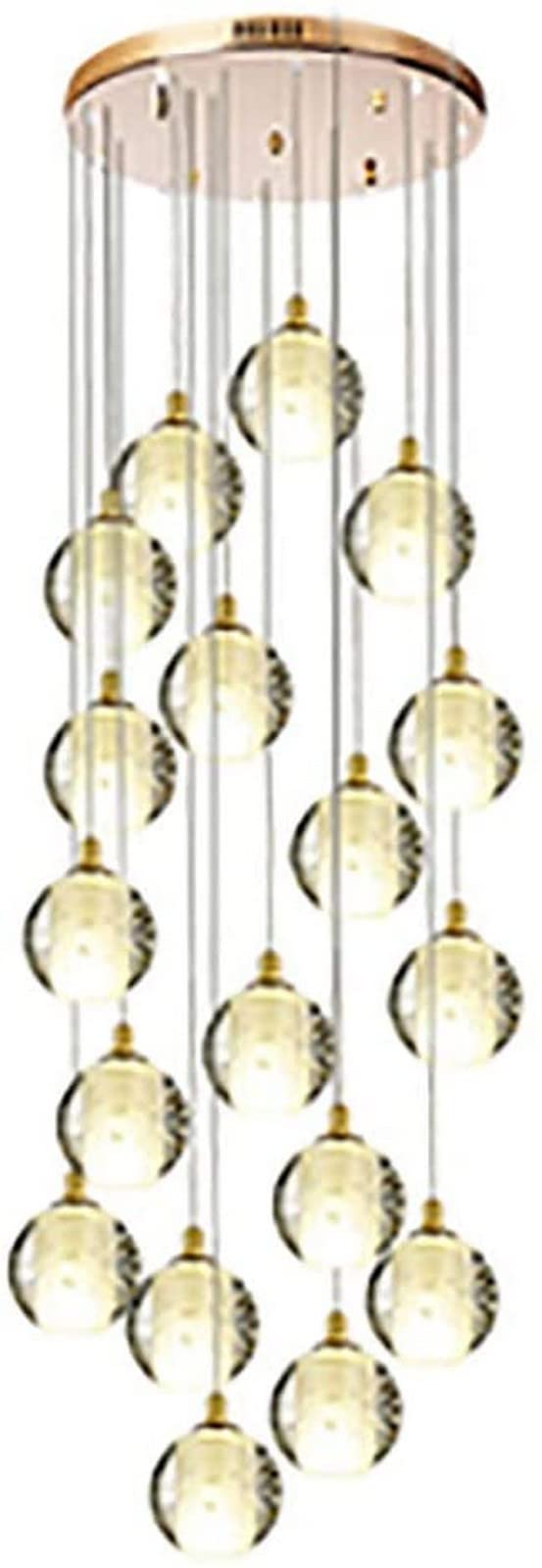 PCXEHUYP Chandelier Stairs Long Chandeliers,Spiral Staircase Ceiling Light Fixture for Hotel Living Room Home Bar, Crystal Spiral Chandelier-Silver 12(Silver,8)