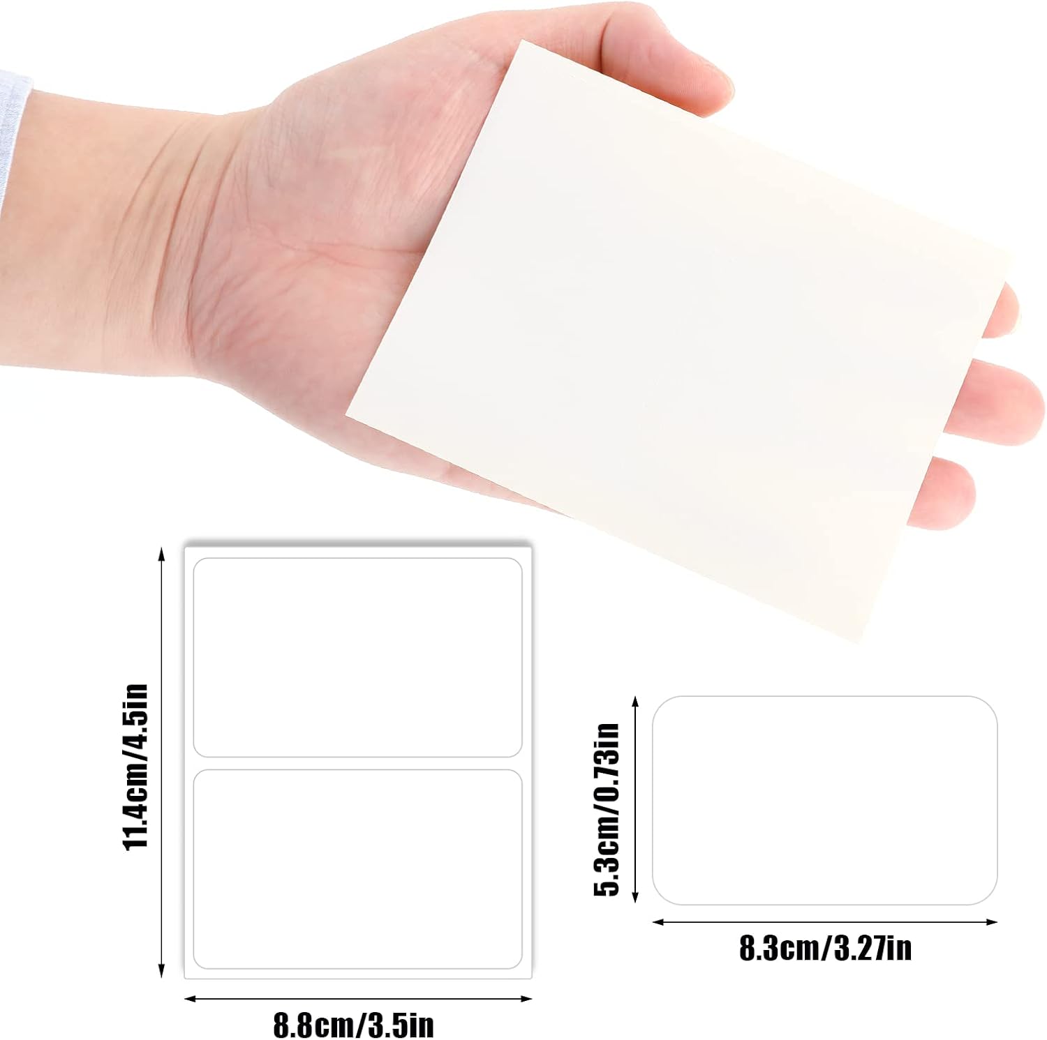 ASTER 50 Sheets All-Purpose Labels,White Matte Address Labels Sticker Removable Rectangular Labels Writable Blank Adhesive Labels for School Office and Home (11 x 9 cm)