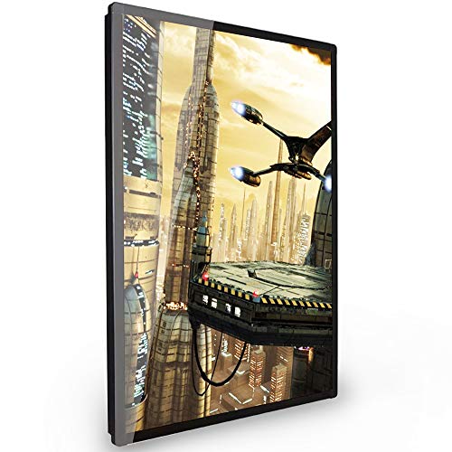 Spolehli Marco de póster LED Caja de luz retroiluminada Soporte de letrero publicitario en negro, montaje en pared, perfil de aluminio, marco magnético para exhibición de publicidad de póster de