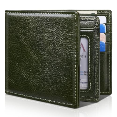 Image of Artpaxy Mens Wallet Bifold Genuine Leather RFID Blocking Wallet for Men with 1 ID Window 15 Card Holders 2 cash pockets 1 Gift Box