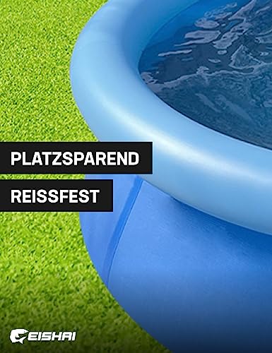 EISHAI Oasis Aufstellpool rund 240 cm x 63 cm für Kinder und Erwachsene aufblasbarer Pool für Garten (Blau 240 cm)