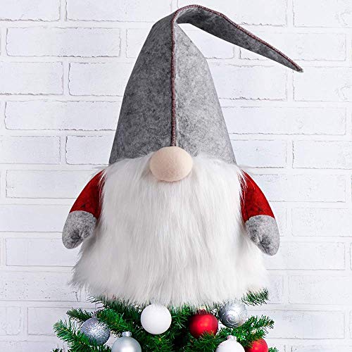 D-Fantix Gnome Christmas Tree Topper + Santa Tree Topper, Large Christmas Tree Topper Santa Hugger Xmas Christmas Tree Decorations Party Home Decor #TOP1