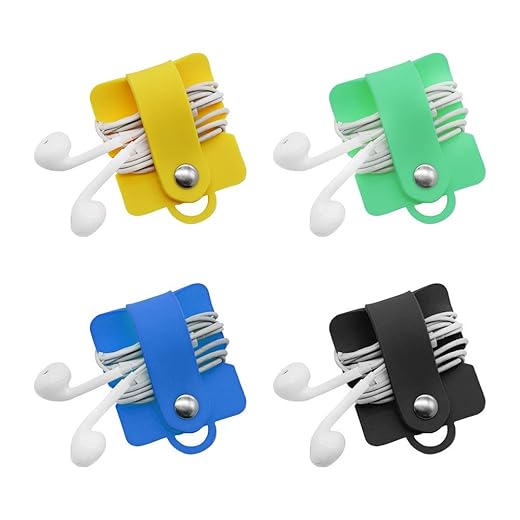 SITAKE 4 Stück Kopfhörer Kabel Organizer, Halter für Ohrhörer, Headset Wrap Winder und Cord Manager Kabelaufwicklung, Achten Sie darauf, DASS Sich die Kabel und USB-Kabel Nicht verheddern