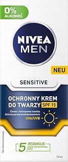 NIVEA Män fuktkräm, ansiktskräm för män med kamomill, ansiktsvård för känslig hud, män hudvård med SPF 15, känslig hudkräm (75 ml)