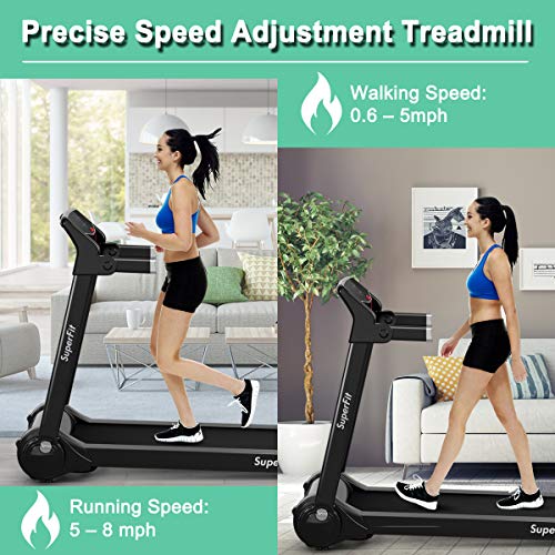 Image of GYMAX Folding Treadmill, 3.0HP Free Installation Running Machine with Bluetooth Speaker, HD Touch Screen Monitor, Smart APP Control, Silent Jogging Walking Machine for Home Office