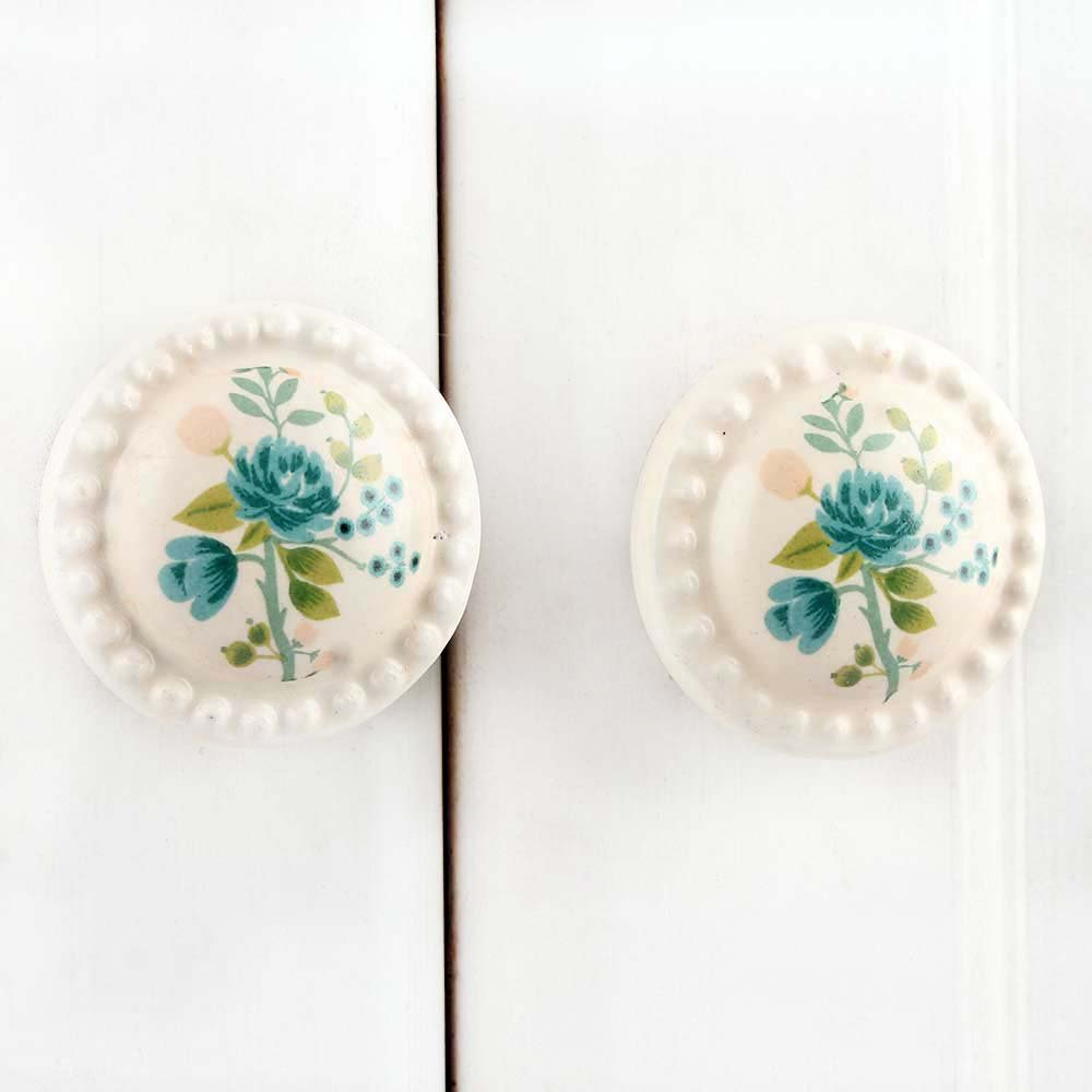 IndianShelf 2 Packs Cream Floral Ceramic Luxury Drawer Knobs for Kitchen Cabinet Hardware Door Decorative Dresser Pulls Extravagance (B084P6Z1QP) Amazon Price History, Amazon Price Tracker