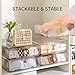 MSHOMELY Underwear Organizer for Closet, Acrylic Socks Bra Underwear Drawer Organizer with Dividers, 24 Cell Stackable Closet Organizer and Storage Drawer for Clothing, Baby Clothes, Bra, Ties, Scarf