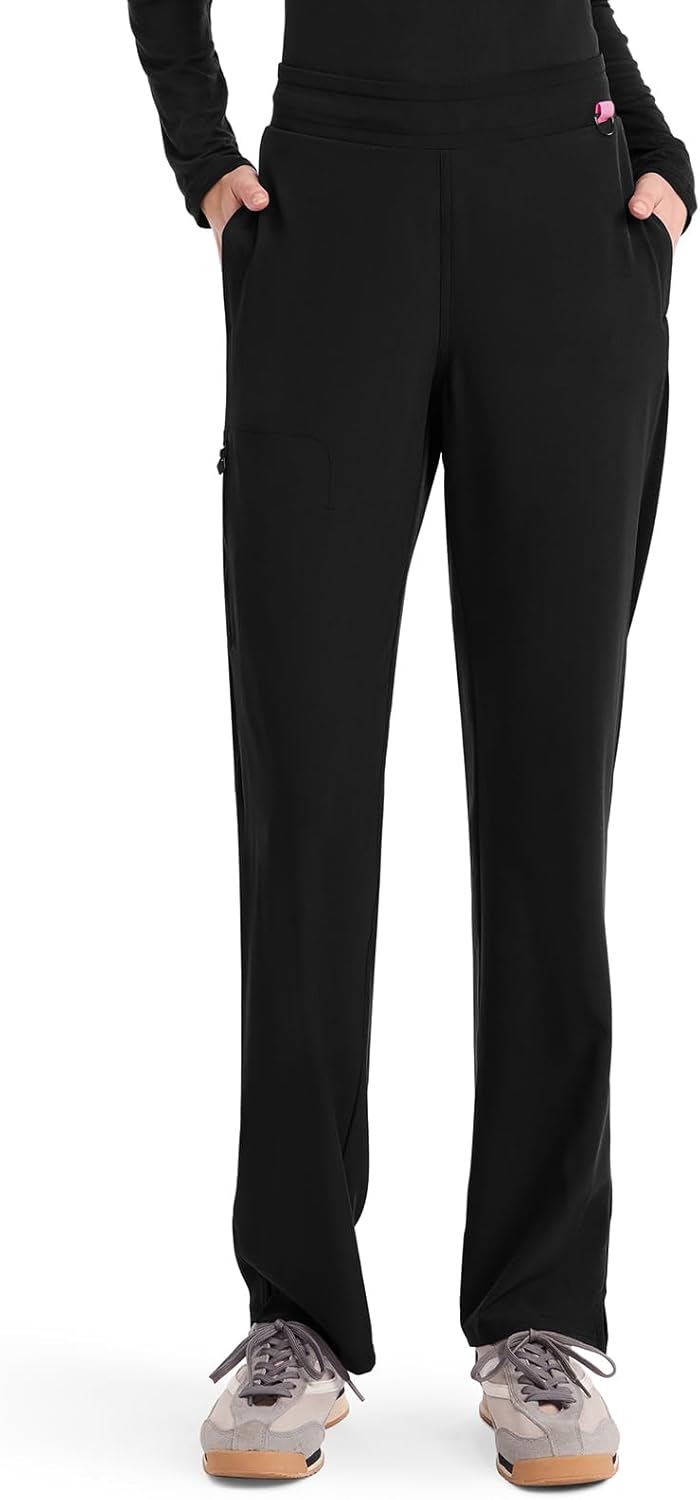 Med Couture Scrub Pants for Women Straight Leg Pull-On Pant with 4 Pockets Moisture Wicking & 360° Stretch - MC103