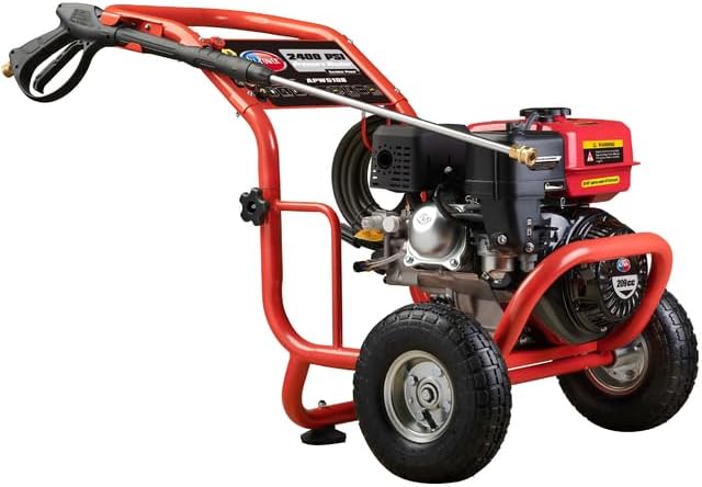 All Power, APW5108 Lavadora a presión 2400 PSI 2.5 GPM, 5 boquillas de pulverización de conexión rápida, motor JD 209cc gasolina