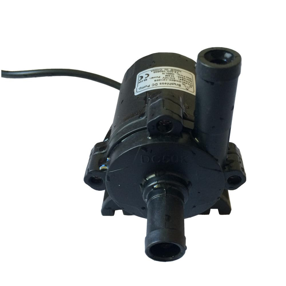 SHYSKY DC50K-12120S - Bomba de agua micro sin escobillas de 12 V CC, mini bomba sumergible de 54 W, 12 m, 1260 lph, bajo ruido para circulación de agua, presurización, refrigeración