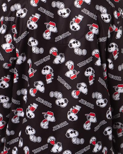 INTIMO Peanuts Men's Snoopy Joe Cool Classic Pajama Button-up Coat Top with Pants Lounge Sleep Set3