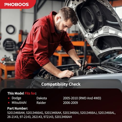 PHOBOOS Hydraulic Power Steering Rack and Pinion Assembly Compatible with Dodge Dakota 2005-2010 & Mitsubishi Raider 2006-2009. New Unit, Leak-proof, Direct Bolt-On Fit, Ref. 97-2143 by PHOBOOS - Image 2