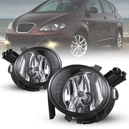 Feux anti-brouillard pour SEAT Leon(1P1)04/2009-12/2013 Ibiza V(6J1/6J5/6J8)03/2008-03/2012 Toledo III 5P2 03/2009-up Altea 5P1/5P5 09-up Ein Paar Lentille claire HB4 R:6J0941702 L:6J0941701 Cover