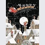 Traditional Advent Calendar Christmas Santa Sleigh Chimney Glitter Finish