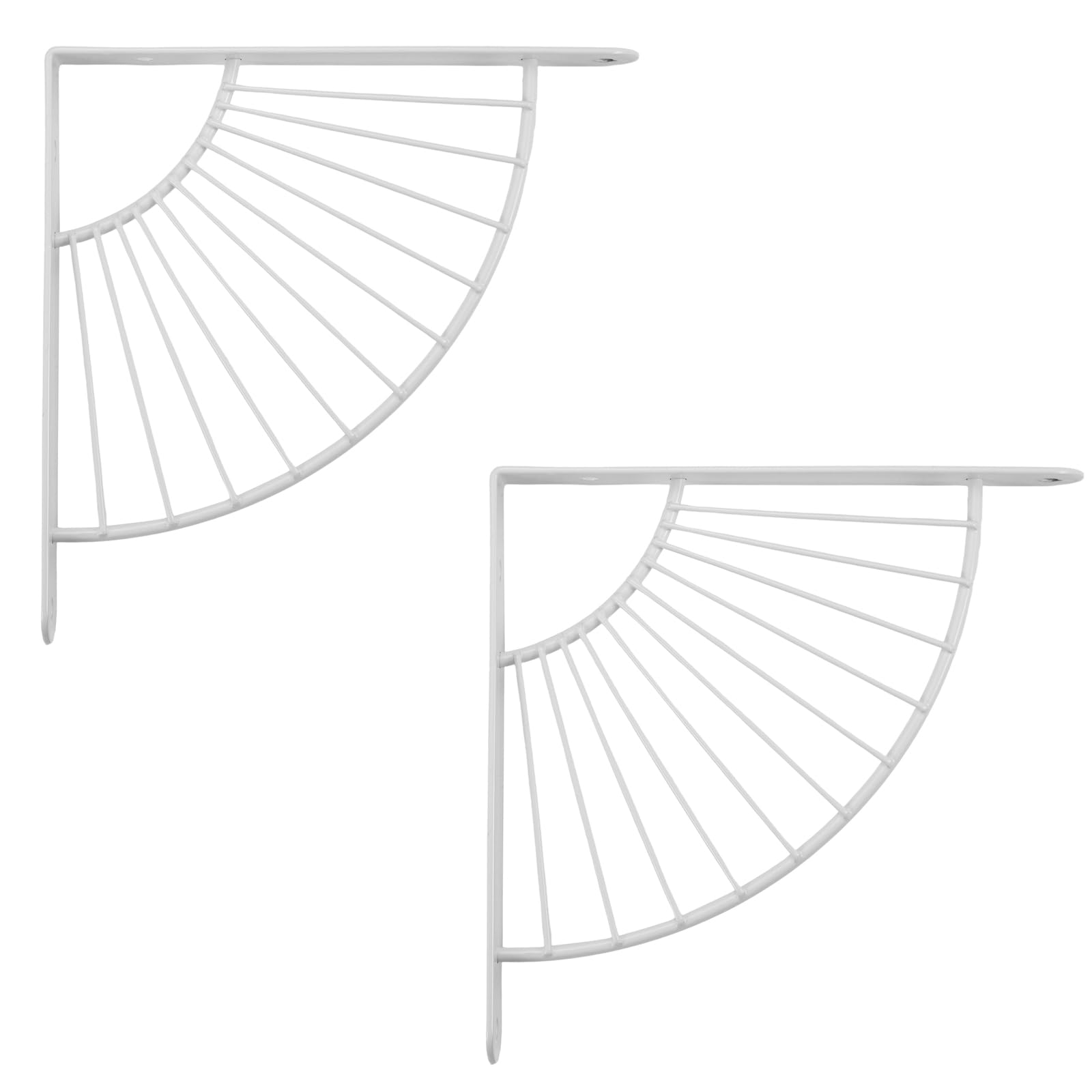 Z METNAL Decorative Shelf Brackets, Metal Shelves Bracket, Wall Decor, Modern Shelving Bracket for DIY Floating Shelves,White,2 Pcs