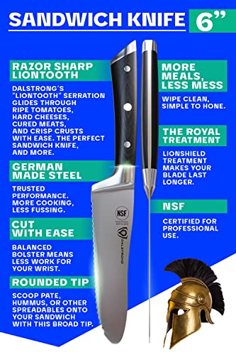 Dalstrong Ultimate Utility & Sandwich Knife - 6" - Gladiator Series Elite - Spreader - Forged German High-Carbon Steel - Sheath Included - Nsf Certified #TOP3