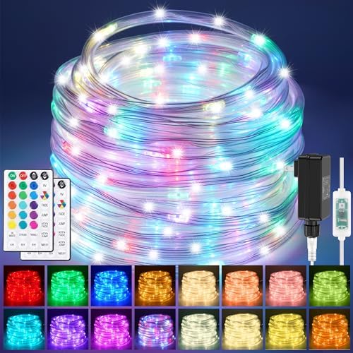 200 LED Rope Lights Outdoor Plug in, 66ft 16 Colors Changing Waterproof