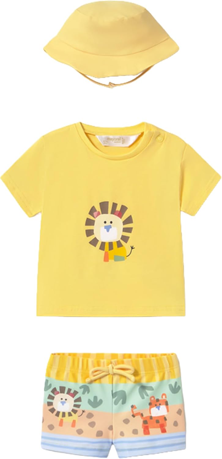 Mayoral Bathsuit Set with hat for Baby-Boys Mustard