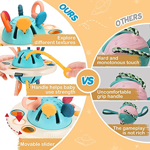 image for B bangcool Montessori Toys for Babies,UFO Shape Colorful Pull String I