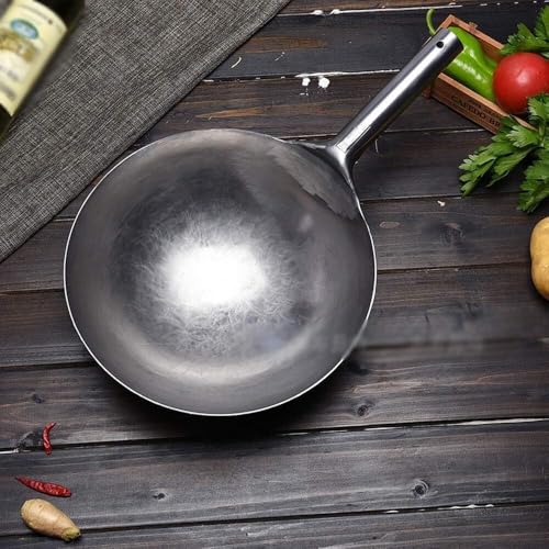 Wok de acero al carbono sin recubrimiento de 32 cm miniatura 2